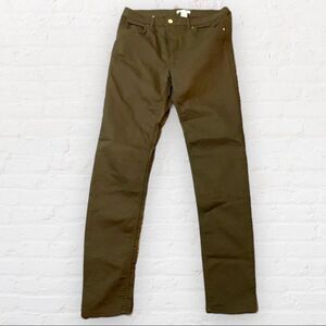 H&m dark green cotton pants size 8 five pockets skinny fit NWOT